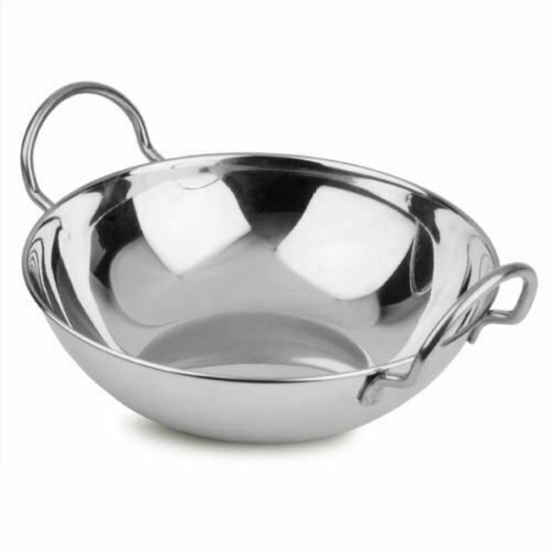 Vollrath 59748 9 oz. Shallow Stainless Steel Balti Dish - 4 x 1 1/2