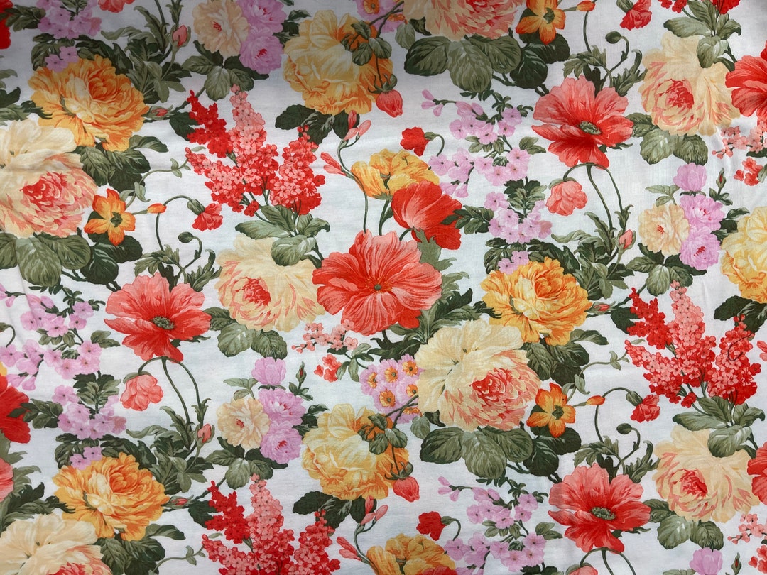 100 Cotton Jersey Fabric Floral Summer Dressmaking Cotton Knit Jersey