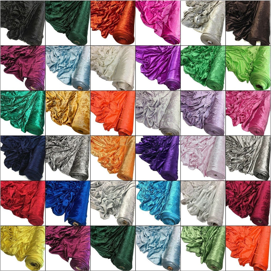 Ice Crushed Velvet Velour Fabric Shiny Stretched Upholstery Fabric Dress  Making, Gowns , Garments 150 Wide/60 '' 