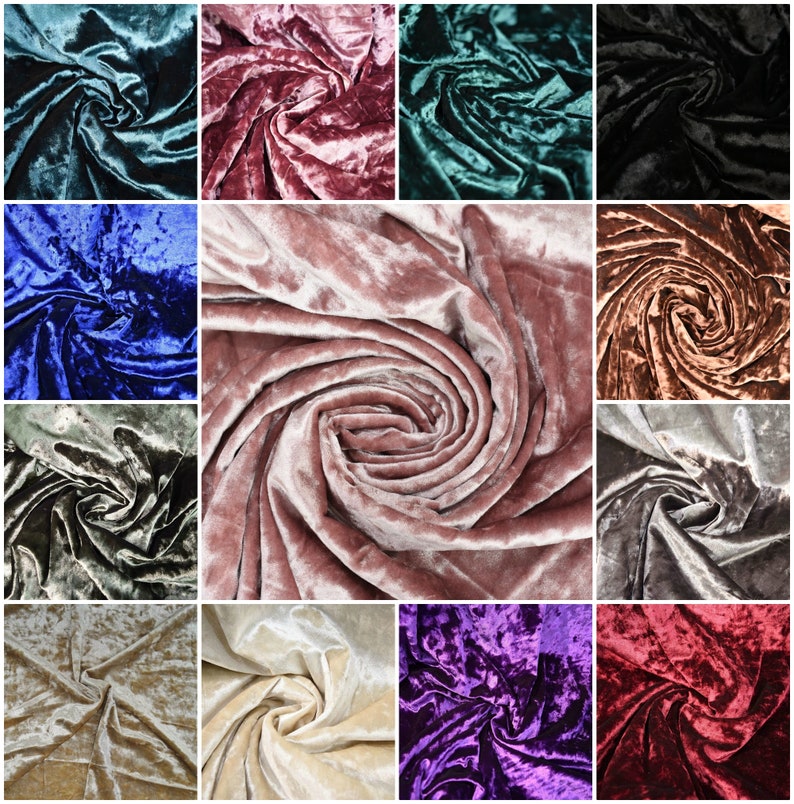 Ice Crushed Velvet Velour Fabric Shiny Stretched Upholstery Etsy