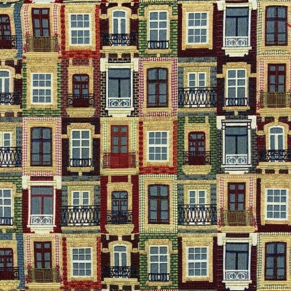 Tapiz del nuevo mundo, diseño de casas antiguas de Lisboa, tapiz tejido pesado, elaboración de muebles suaves, tela de tapicería