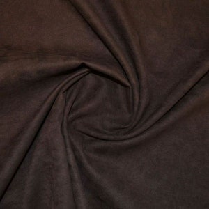 Premium Quality Plain Chocolate Brown Soft Faux Scuba Suede Stretch Fabric Dressing Craft Upholstery 150cm wide Brown sued Fabric Dark Brown