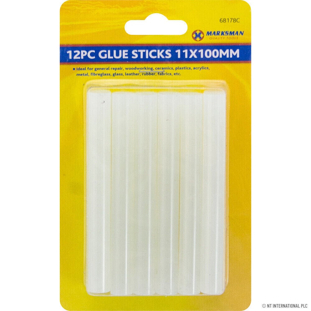 Unique Bargains 10pcs 11x190mm Black Plastic Hot Melt Glue Sticks for  Fabric Attachment 