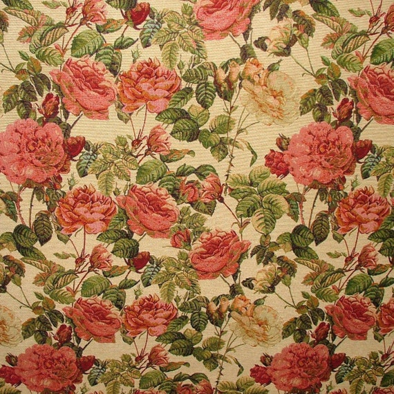 REDUCED!!! Vintage French Luggage Tapestry Pattern Grey Rose 5