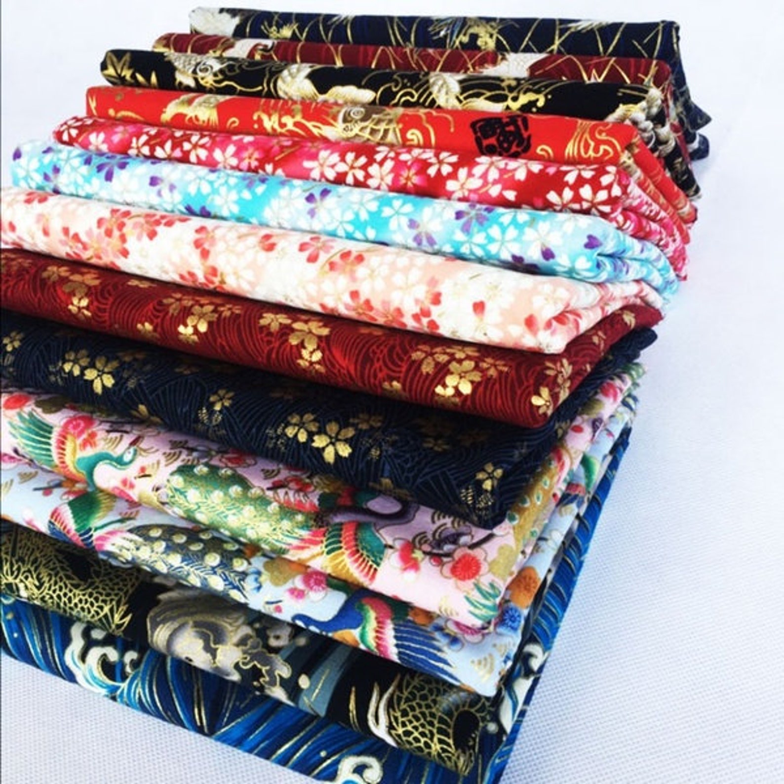 Mystery Bundle of Fabric100 Cotton Japanese Gilded Multi Etsy