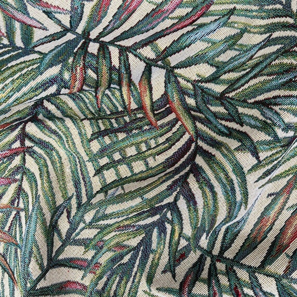 Tropical Palm Leaves Tapestry Fabric  colourway Stunning Heavyweight 140cm wide Furnishing Cushions Curtains Upholstery