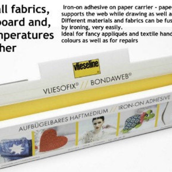 Vlieseline Bondaweb Iron On Fusible Interfacing Web Adhesive Paper Appliques- Vliesofix