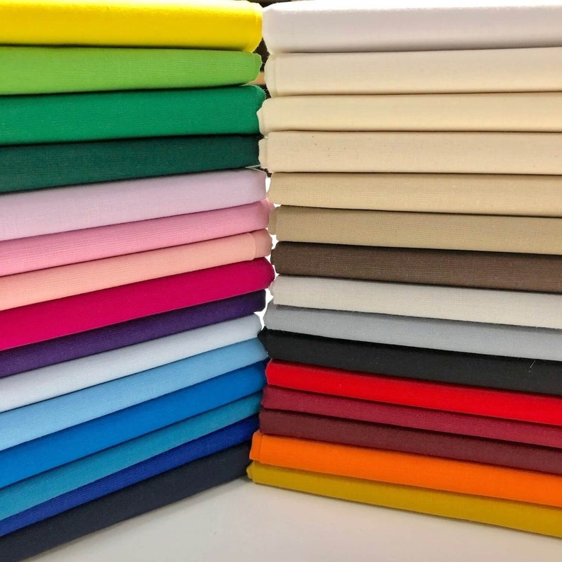 100% pur coton uni uni couleur tissu artisanal 150 cm de large tissu en coton image 1