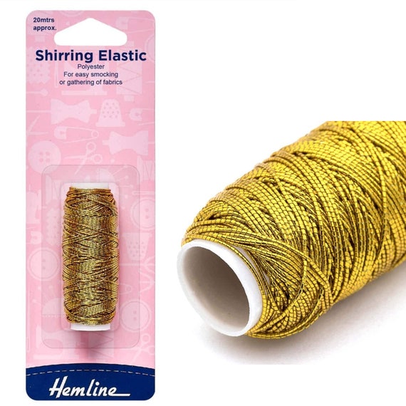 Gold / Sliver Hemline Shirring Elastic Thread for Sewing, Bobbin