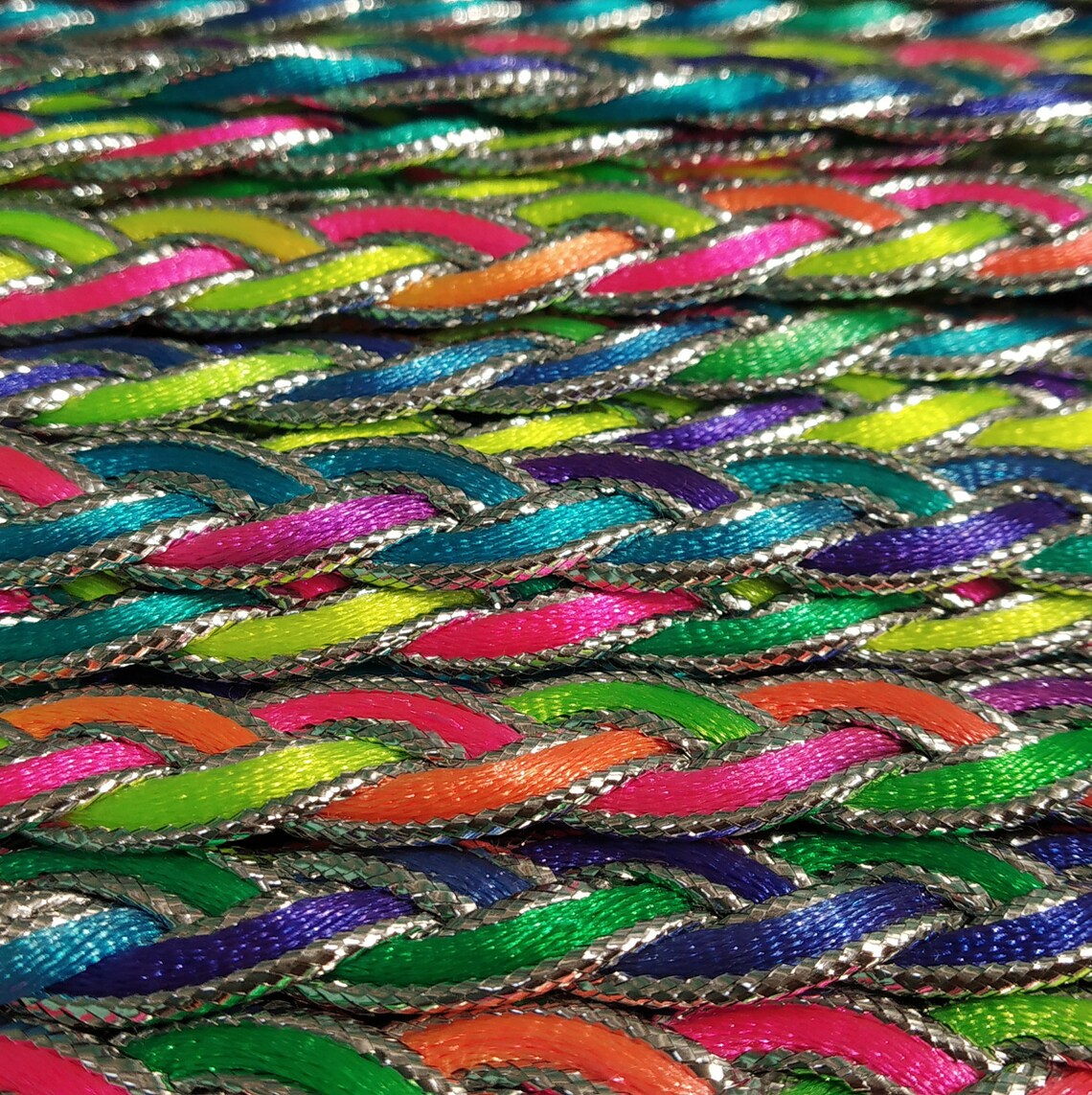 Gimp Braid 10mm Multicolour Rainbow Plaited Braid Gimp Sewing Etsy UK