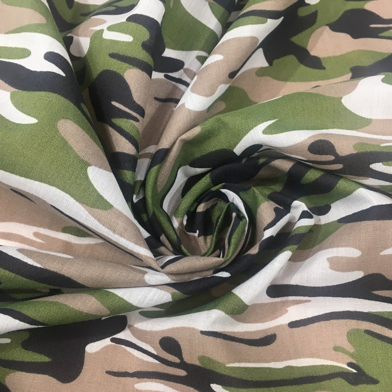 Camouflage Polycotton Poplin Fabric Material Desert Camouflage Dressmaking Shirts Clothes Crafts Camouflage Fabric image 5