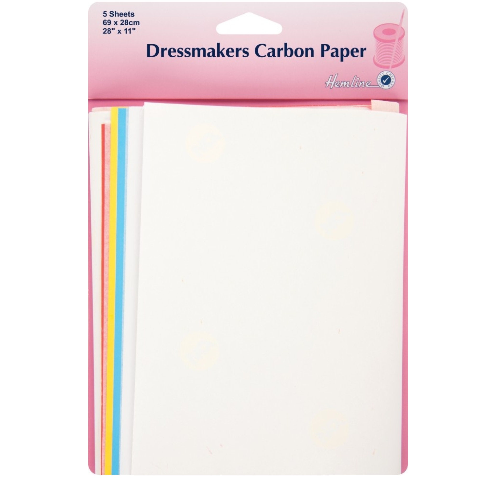 Hemline Dressmakers Carbon Paper 69x28cm 5 Sheets 