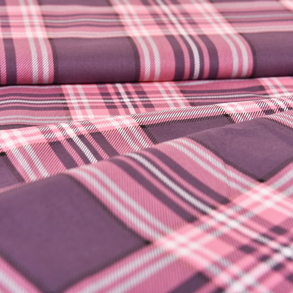 100% Cotton Gutterman Pink Plaid Tartan Check 150cm/60'' Wide