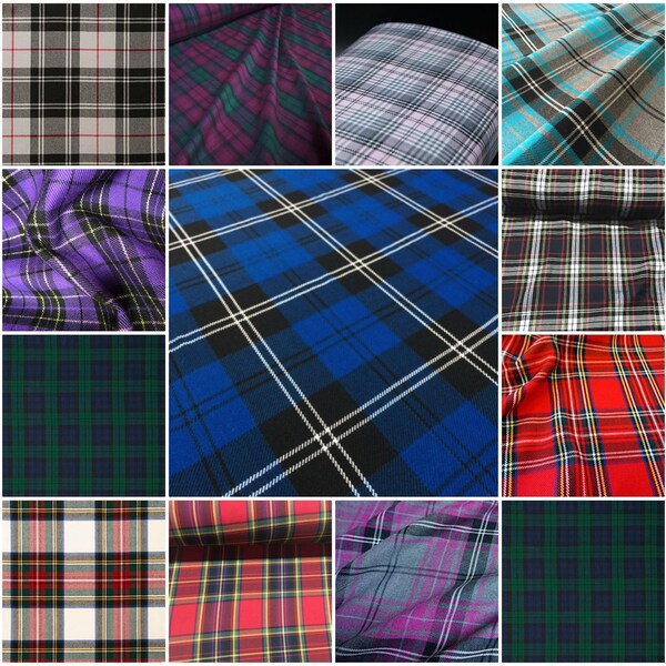 Tartan Stoff - Poly Viscose Scottish Material Stoff