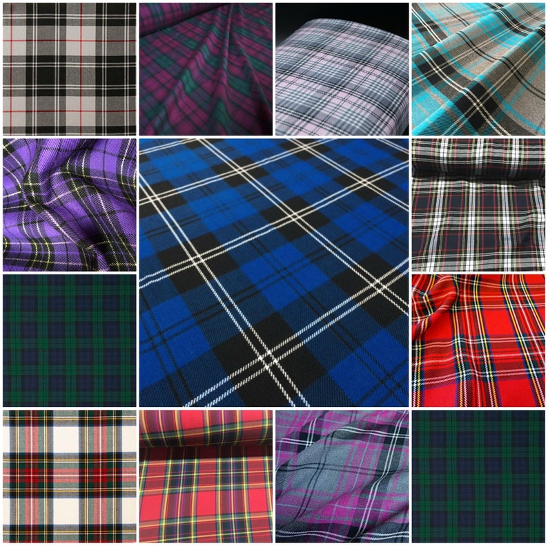 Tartan Fabric Poly Viscose Scottish Material Fabric - Etsy