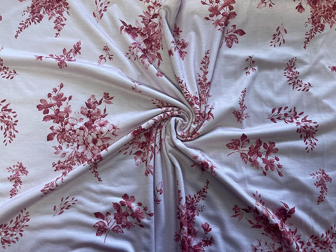 100 Cotton Jersey Fabric Floral Summer Dressmaking Cotton Knit Jersey