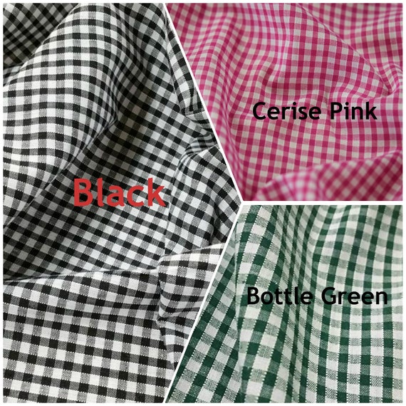 1/4 and 1/8 Gingham Poly Cotton Woven Checked Fabric Dressmaking Material  Crafts -  Norway