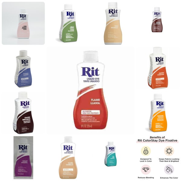 Rit All-Purpose Dye - Suitable for Clothing, Fabric & Plastic Liquid Dye (236 ml / 8 oz)