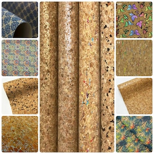 Real Vegan 100% Cork Fabric From Portugal With Cotton Flannel Backing Bagmaking Crafts Arts