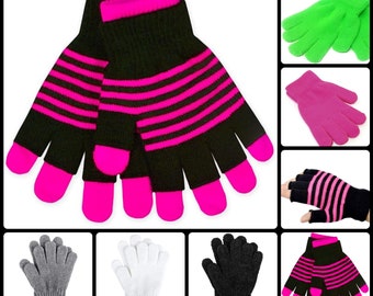 One Size Winter Magic Handschuhe Weiche Chenille Warme Handschuhe Stretchy Knit Erwachsene, Herren, Damen, Kinder, Unisex, Frauen, Set, Neon Handschuhe, 2in1 Handschuh