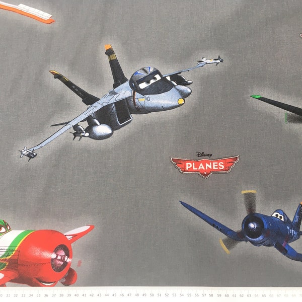 Licensed Disney Cartoon Planes Biplanes Flying  100% Cotton Dressmaking Curtain Fabrics  Materials Cushions kids fabric