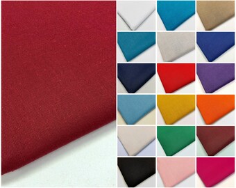 Extra Wide 100% Cotton 60" Sheeting Fabric Plain Solid Colours Crafting Backdrops Tableware Draping Clothing | 60" - 150cm Wide