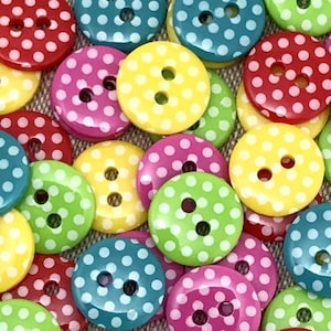 Polka Dots Button - Sewing buttons / knitting buttons ,children craft supplies