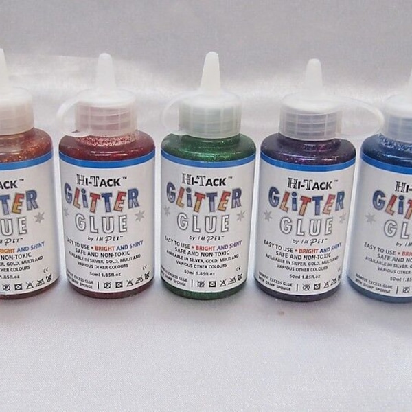 Trimits Hi-Tack Glitter Glue / Gum Adhesive Bright And Shiny Colours Safe And Non-toxic Fabric Glue Remove Excess Glue With a Damp sponge