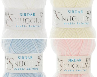 Sirdar Snuggly Double Knitting - 100gm White, Cream, Pastel Blue, Pearly Pink - 100gms