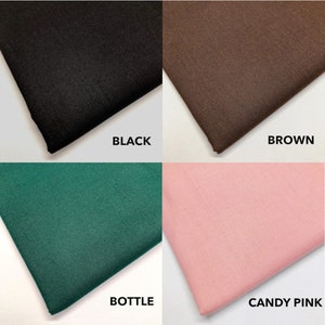 100% pur coton uni uni couleur tissu artisanal 150 cm de large tissu en coton image 3