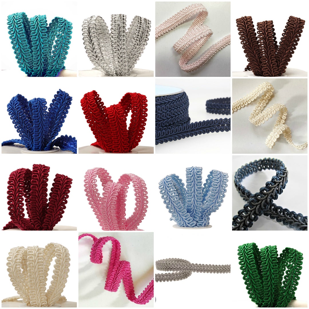 Gimp Braid Upholstery Trim, Scrolled Furniture Trim per Meter /15mm for