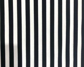 Black Stripe Print Fabric Useful For Crafts Patchwork Handbags Upholstery Shoes Fashion Projects Material Sewing Curtains DIY Masks Quilting