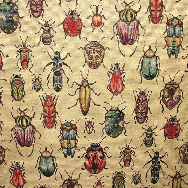 Bugs/coccinelles Designer tissu épais tissé multicolore tapisserie artisanat doux ameublement tissu d'ameublement 140 cm/54" environ