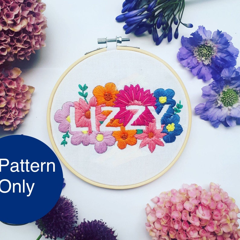 Personalised name embroidery nwcvq floral embroidery  etsy Personalised name embroidery nwcvq floral embroidery  etsy