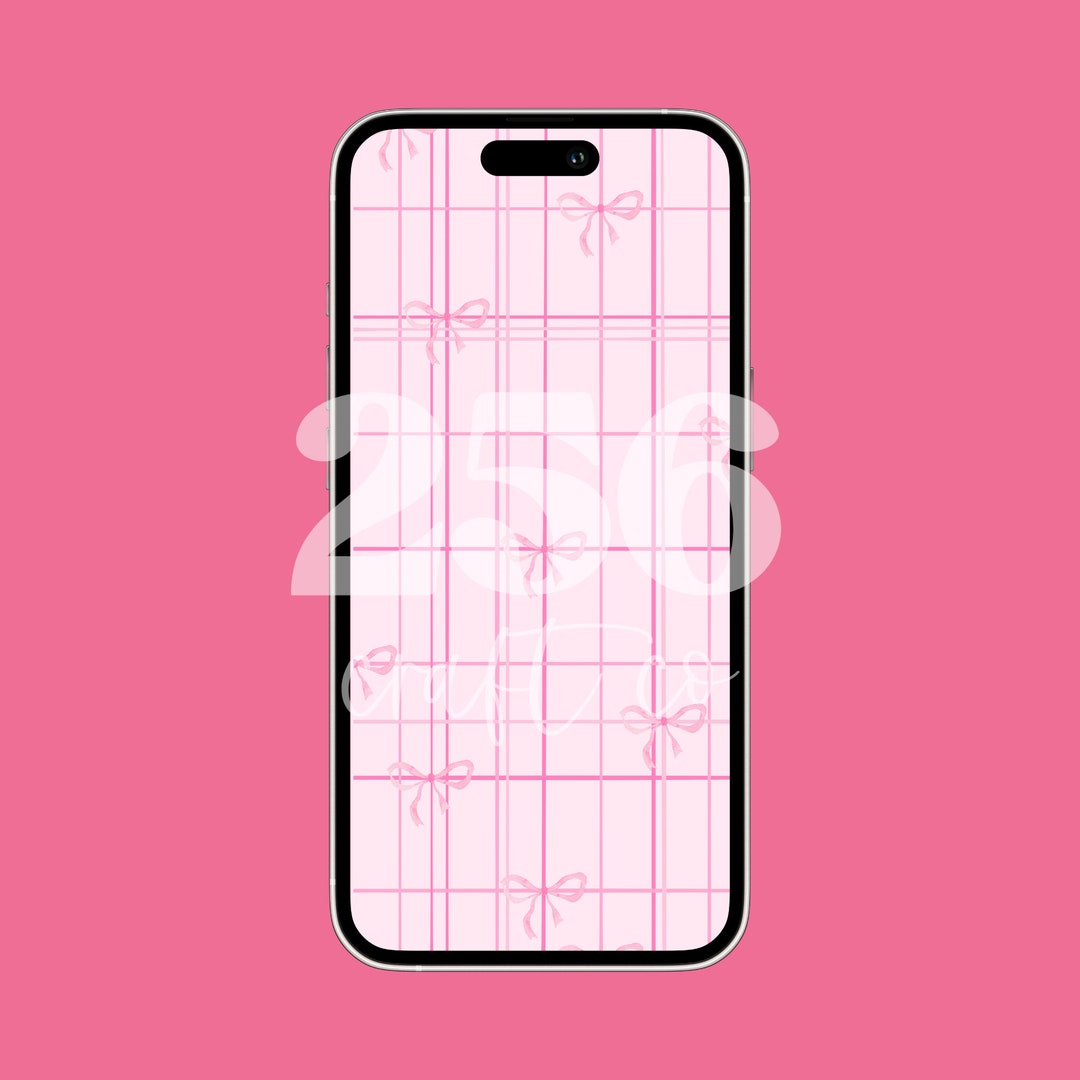 Bow Plaid Wallpaper Digital Download, iPhone Wallpaper, Phone Wallpaper