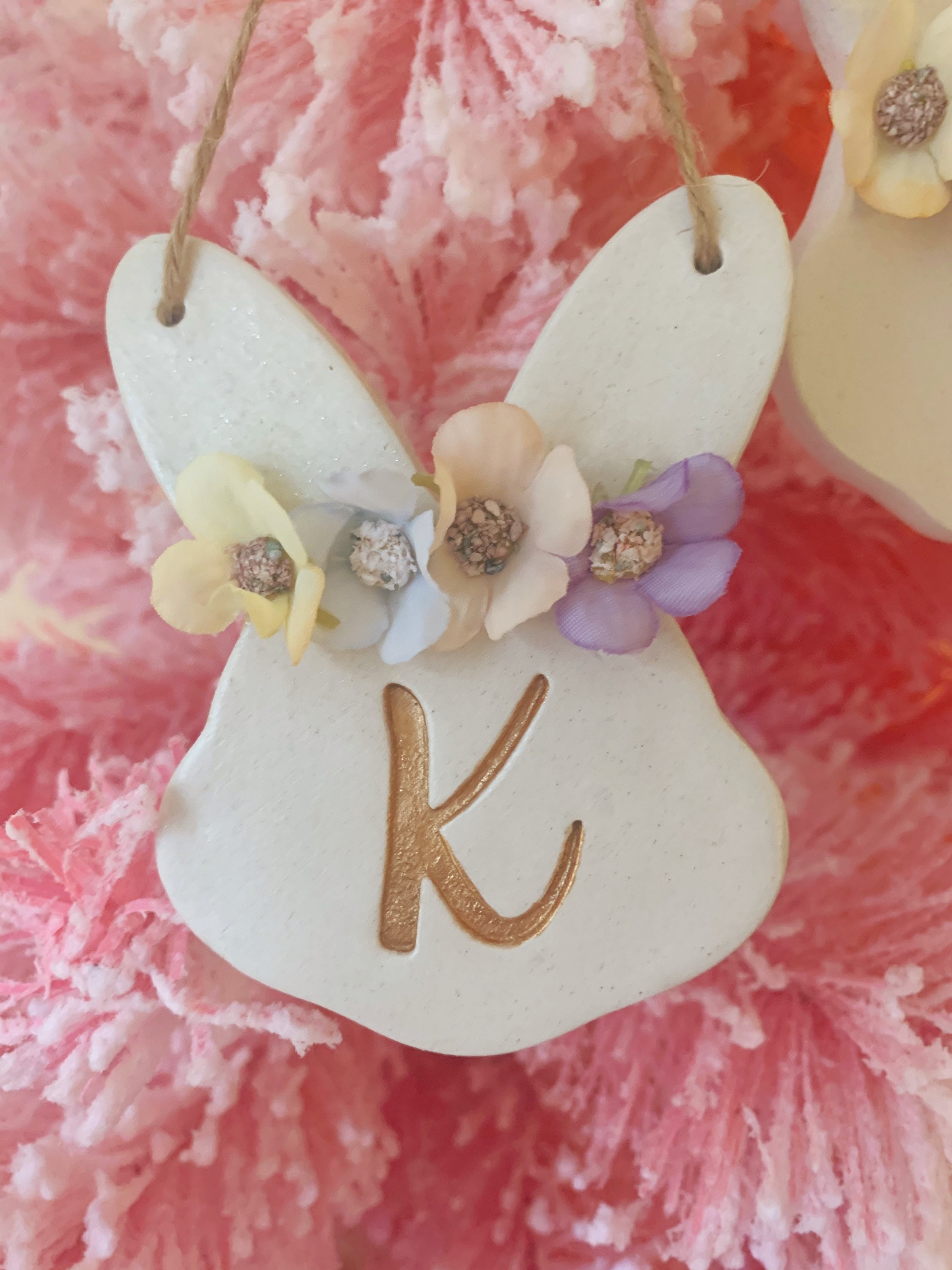 Personalised Easter Bunny Ornament with Floral Crown Easter Etsy