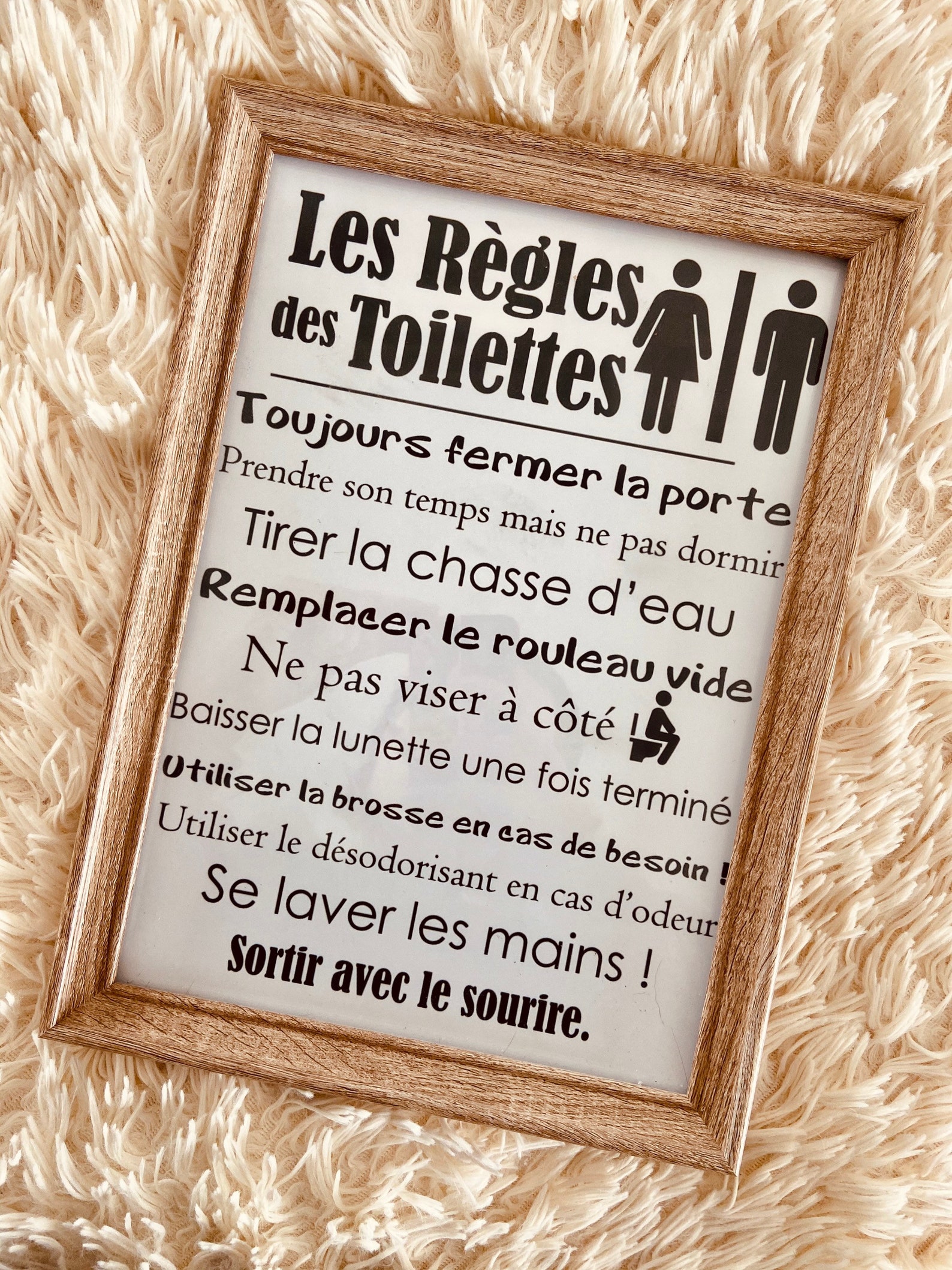 AFFICHE REGLES TOILETTES Etsy