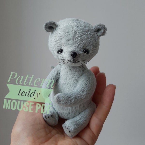 Pattern Teddy Toy Mouse Download PDF, Sewing Artist Teddy Bear OOAK