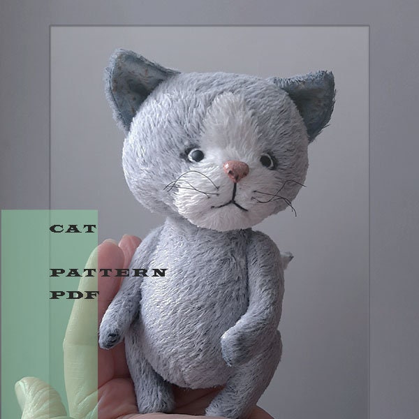 Cute Teddy Cat Sewing PATTERN PDF. Make Artist Teddy Bear OOAK