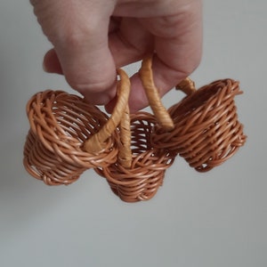 Rattan Basket Miniature Wicker, Dollhouse Miniatures Decoration Miniature Artisan Photography Props
