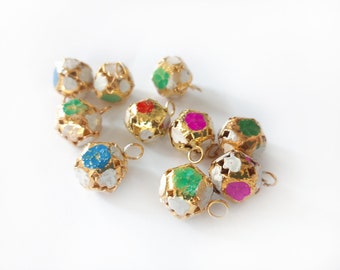 12mm Cloisonne Style Jingle Bells Mix, Enamel Geometric Bell Pendants, Small Patterned Metal Charms  Jewelry Making & Doll Crafts