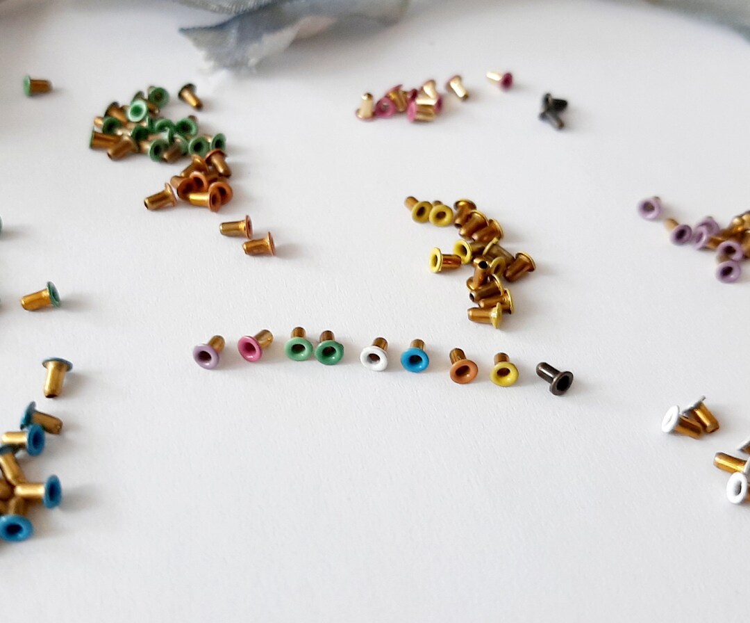 Mini Metal Eyelets Grommets Sewing 1mm 510 Pcs Colored Grommets Supply
