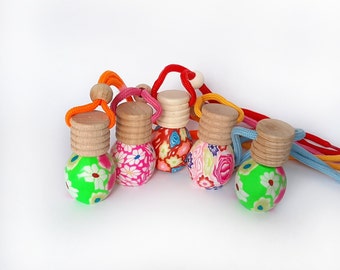 Tiny Glass Bottles Charm With Cork, Color Decorative Storage Pendant