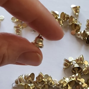 Mini Jingle Bells Small Metal Charm Gold Deco Pendant 6 mm, Christmas bells