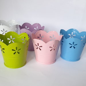 Small Metal Pail Original Design Bucket, Craft Supplies Decor Blank Pails, Mini Bucket