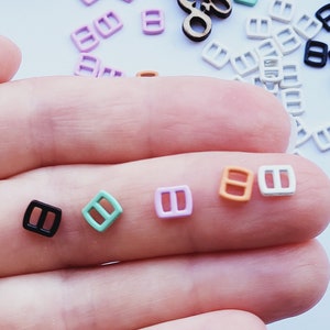 10 pcs Mini Buckles 4mm Inner Diametr, Doll Sewing Projects, Mini Craft Supply, Doll Clothes Making