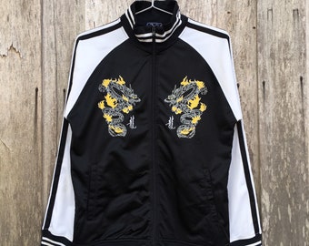 Vintage Defective Struct Dragon Zipper Sweatshirt Sukajan Etsy Uk