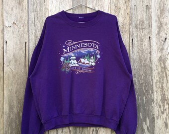 Vintage Minnesota Let It Snow Animated Crewneck Sweatshirt