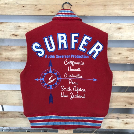 Vintage John Severson Sun Surf Sleeveless Varsity Jacket Surfur