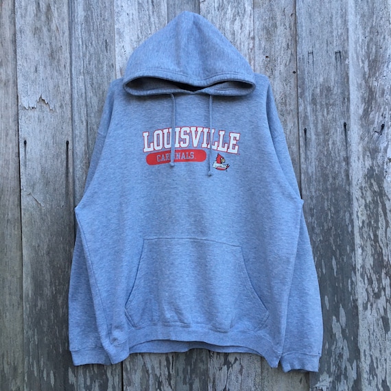 Vintage Louisville Cardinals Hoodie Sweatshirt Big Logo 